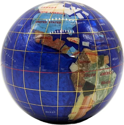 Vista 3 de Unique Art - Pisapapeles (4.3 pulgadas) de diámetro, con forma de globo de piedras preciosas (remolino de perlas ámbar)