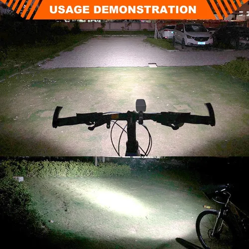 Vista 6 de Juego de luces de bicicleta para conducción nocturna, juego de luces USB para bicicleta, faro delantero y trasero de bicicleta, modos de luz de 3/5