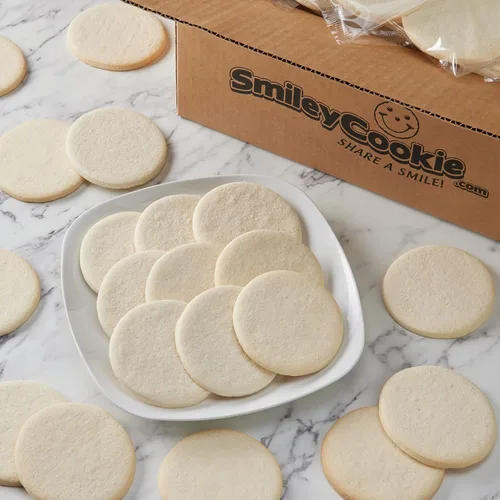 Vista 2 de Paquete de 50 galletas de azúcar Smiley® sin glaseado de forma redonda sin nueces