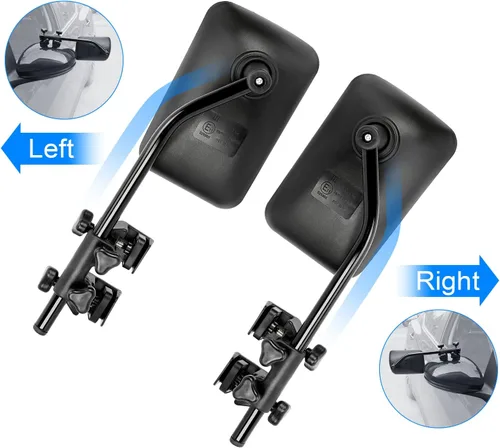 Vista 7 de SUPAREE Universal Clip on 360° Adjustable Trailer Mirror Extenders - Towing Hitch Sturdy Iron Bracket Extenders - RV Truck Car Mirrors for Towing