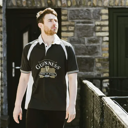 Vista 7 de Guinness - Camiseta de rugby con diseño de color negro