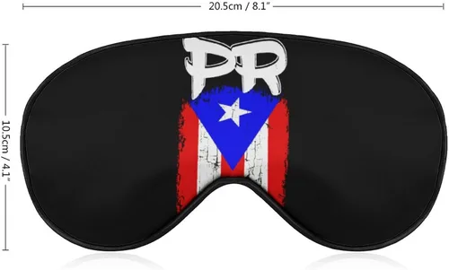 Vista 2 de Máscara para dormir con bandera de Puerto Rico PR para dormir, linda máscara de ojos para viajar con correa ajustable para dormir
