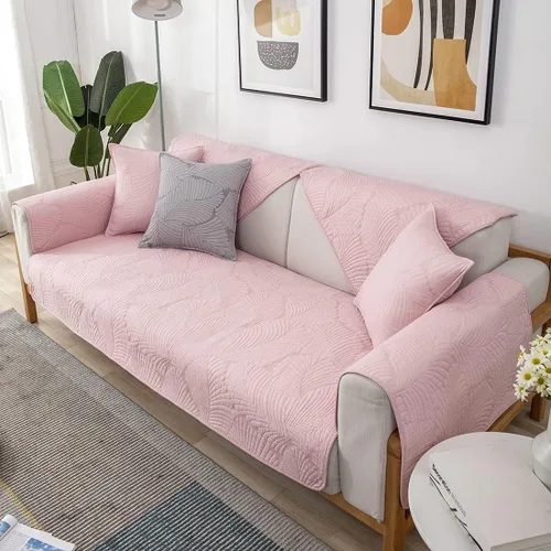 Vista 15 de vctops Funda de algodón con diseño bordado de hoja de palmera para sofá seccional, funda para sofá, para perros, gatos y mascotas, para sofá