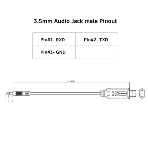 Vista 6 de DSD TECH SH-U35B USB RS232 a 0.138 in Cable serie con chip FTDI FT232RL 6FT