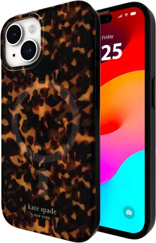 Vista 11 de Kate Spade New York Funda para iPhone 15 / 14 / 13, Compatible con MagSafe - Leopardo de Ciudad Negro