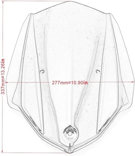 Vista 4 de GLoyer Motorcycle Windshield Windscreen Compatible with MT-03 MT03 MT 03 FZ-03 FZ03 FZ 03 2016 2017 2018 2019 Double Bubble Windshield Wind Black