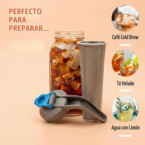 Vista 9 de County Line Kitchen Cafetera fría de 64 oz con tapa a prueba de fugas Negro