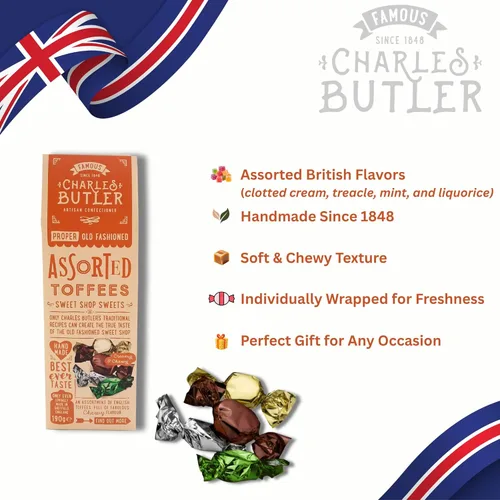 Vista 5 de Charles Butler Surtido de caramelos surtidos de 6.70 oz (6.7 onzas) Surtido de caramelos de caramelo inglés hechos a mano a la antigua moda
