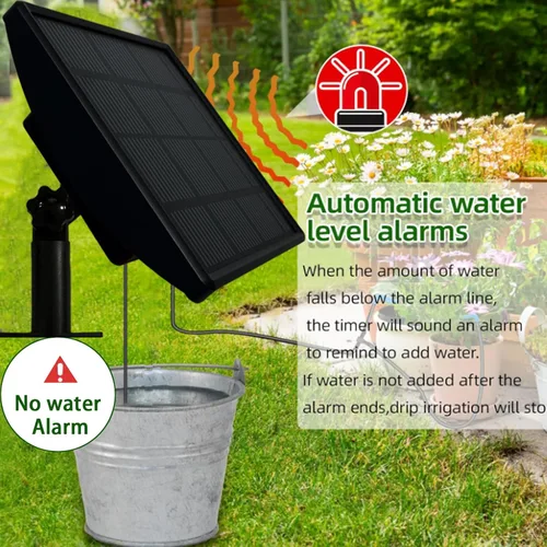 Vista 8 de 49FT Solar Drip Irrigation System - Auto Plant Watering Kit for 15 Pots with Anti-Siphoning Device - 750ml/min Flow Indoor Outdoor Garden Balcony &