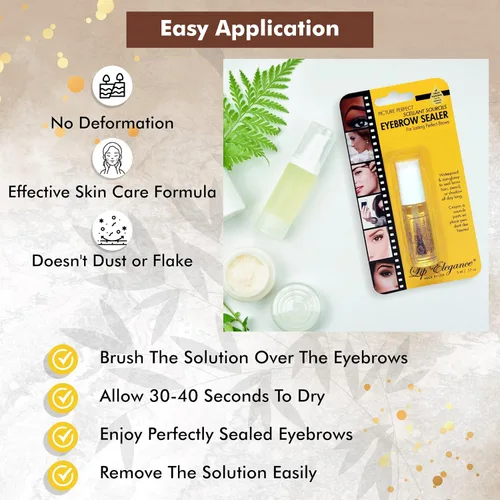 Vista 3 de Lip Elegance Sellador de cejas – Gel transparente impermeable para cejas para una sujeción extrema, 0.17 onzas (paquete de 2)