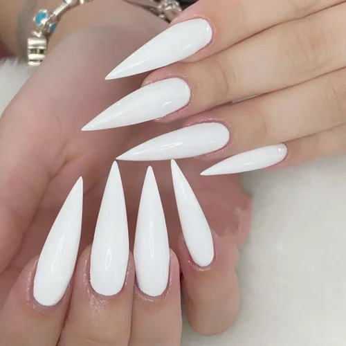 Vista 20 de BABALAL Uñas postizas largas a presión, uñas postizas negras y rojas, uñas acrílicas de almendra con diseño gótico, uñas adhesivas para mujeres