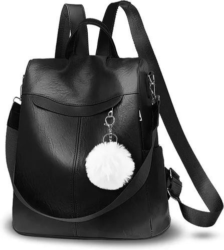 Ecoyin Mochila de cuero antirrobo para mujer, mochilas antirrobo para mujer, bolsos de mano de PU de viaje, bolsas de hombro casuales, Beige