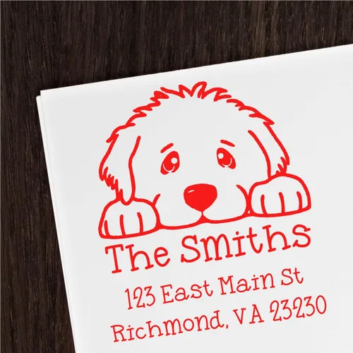 Vista 210 de Sello de alta calidad para cachorros Airedale Terrier – Sello de dirección personalizado – Ideal para los amantes de los perros – Elección de 5