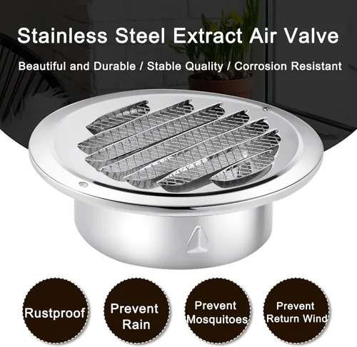 Vista 5 de Zonon 12 Piezas Rejillas de Ventilación de Sofito de Acero Inoxidable de 4 Pulgadas Redondas Cubierta de Ventilación de Secadora con Pantalla