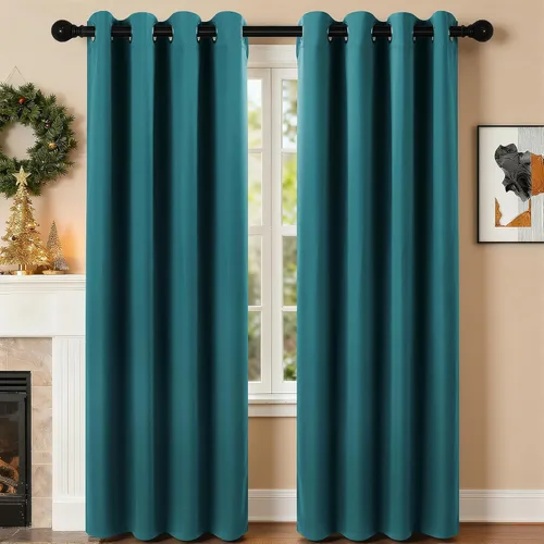 Vista 42 de Cortinas de oscurecimiento de habitación de 45 pulgadas de largo para dormitorio y sala de estar, cortinas térmicas aislantes con ojales