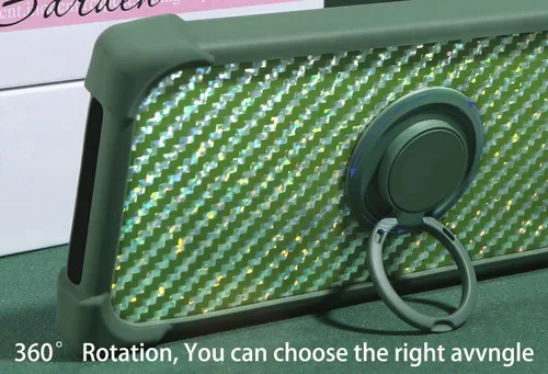 Vista 3 de Case Compatible with Celular Kalley Element 5+Plus Phone Case PC backplane + Silicone Soft Frame Cover [360 Metal Ring, Magnetic Car Mount] TZZH-LV