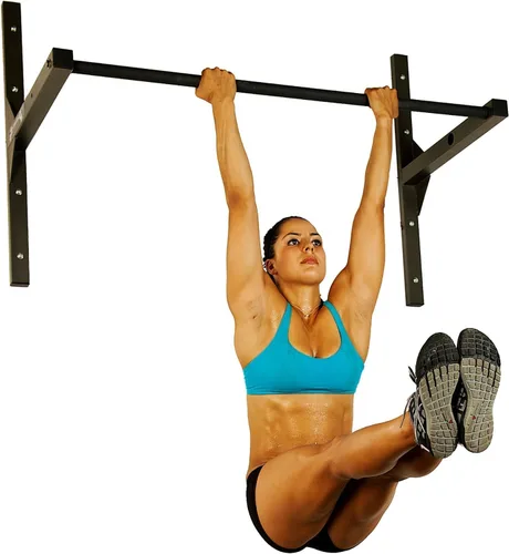 Vista 7 de Stud Bar Barra de dominadas resistente para montaje en techo o pared, calidad de gimnasio, capacidad de 600 libras, tamaño estándar para techos de 9