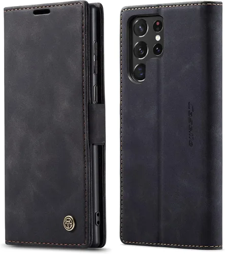 Vista 15 de SINIANL Funda de piel para Galaxy S22+ 5G, funda plegable con función atril magnético, ranuras para tarjetas, funda protectora para Galaxy S22+ 5G