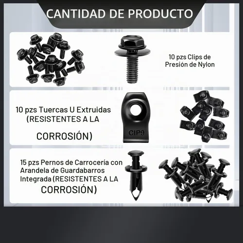 Vista 3 de 35 tornillos para el cuerpo de protección contra salpicaduras para motor debajo de la cubierta, forro de defensa de parachoques, retenedor