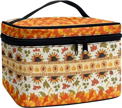 Vista 34 de Flashideas Bolsa de maquillaje para cosméticos Almacenamiento vertical Bolsa de maquillaje de viaje de gran capacidad, Caballo Azteca 1