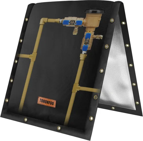 Vista 7 de Cubierta de aislamiento de tubería para prevención de reflujo de apertura de 3 vías (5 °F) – Cubierta de válvula de riego – Cubierta de bomba