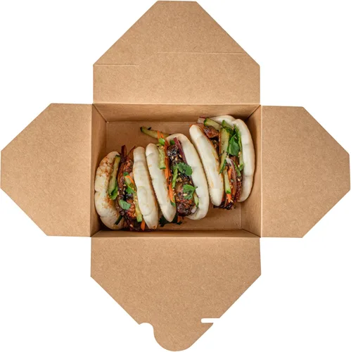 Vista 29 de Restaurantware Bio Tek - Cajas para llevar de 30 onzas, 200 loncheras para llevar, cierre de tabulación, resistentes al calor, desechables, de papel