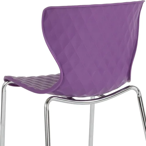Vista 10 de EMMA + OLIVER Silla apilable de plástico negro de diseño contemporáneo