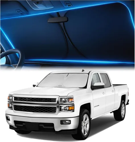 Vista 43 de Parasol para parabrisas para Tesla Model 3 y Model Y 2017-2026, innovadora tecnología sin paso de luz, recorte de espejo, bloquea el 99%