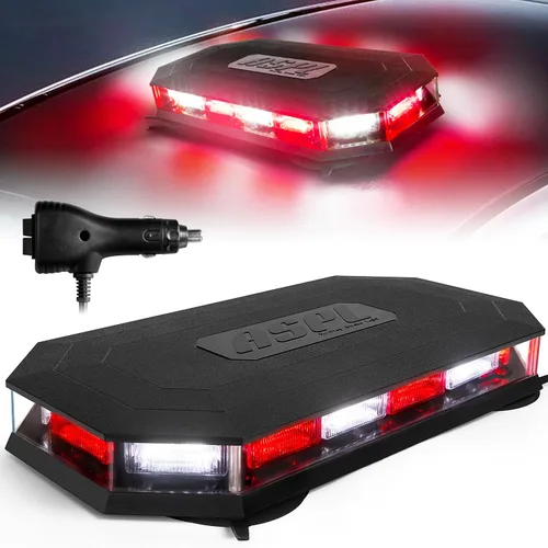 Vista 11 de ASPL Baliza estroboscópica de emergencia para techo de 16.5 pulgadas, 56 LED, magnética, advertencia, barra de luces de precaución para peligro