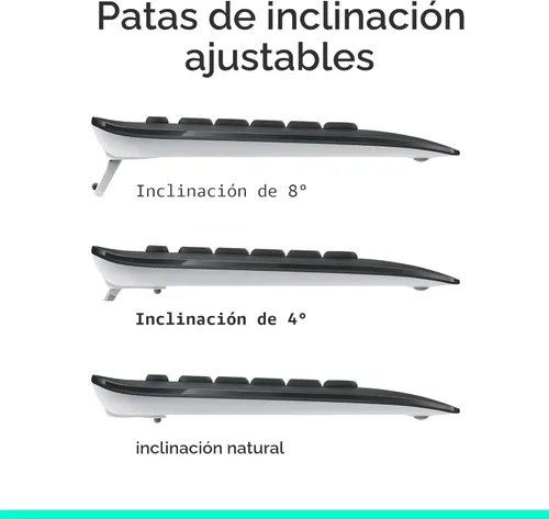 Vista 6 de Logitech MK540 Combo avanzado de teclado y mouse inalámbricos para Windows, receptor USB unificador de 2.4 GHz, teclas de acceso rápido multimedia