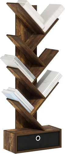 Vista 27 de Furinno PASIR - Estantería de libros de 4 niveles, estantería con estantes abiertos, 9.4 x 23.6 x 41.7 pulgadas, para sala de estar, dormitorio