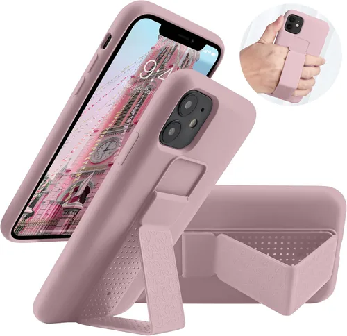 Vista 119 de Funda de silicona con soporte de LAUDTEC compatible con iPhone 7/8/SE, soporte de metal con soporte de pie vertical y horizontal, cubierta flexible