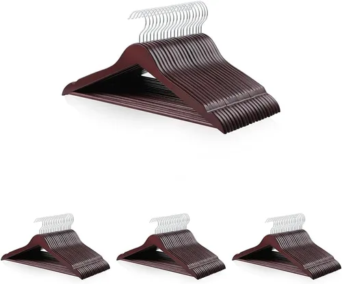 Vista 10 de Yaxa Basics Perchas de madera para trajes, paquete de 30, color negro