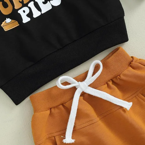 Vista 6 de Conjunto de 2 piezas de sudadera de manga larga para bebé, niño y niña, con cintura elástica, conjunto de 2 piezas
