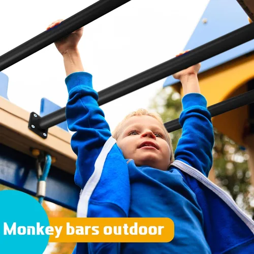 Vista 5 de Dunzy Paquete de 12 Barras para Monkey Bars Accesorios para Columpios Varillas Peldaños de Escalera para Juegos Kit de Herrajes Barras de Mono