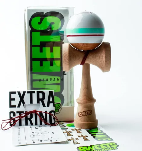 Sweets Kendamas Boost Sport Stripe Kendama - Pintura adhesiva, mejora la coordinación ojo-mano, reflejos, diseño de rayas, paquete de regalo de