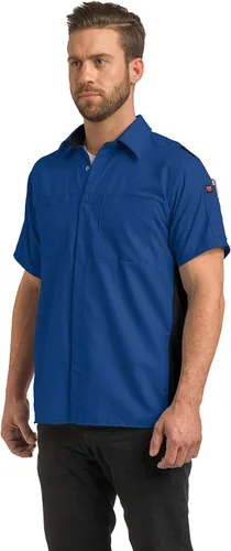 Vista 7 de Red Kap Camisa de manga corta Performance Plus para hombre con tecnología OilBlok Malla negra/carbón