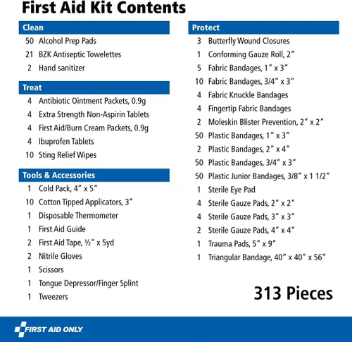 Vista 2 de First Aid Only Kit de primeros auxilios de emergencia Home & Go de 313 piezas (91081)