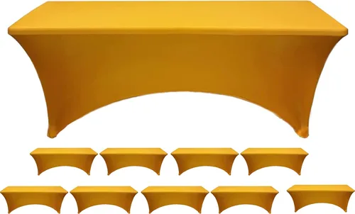 Vista 23 de Banquet Tables Pro Mantel rectangular plegable de elastano de 6 pies de largo, elástico, ajustado, para mesas de patio plegables de 30 pulgadas