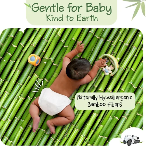 Vista 4 de Pañales de bambú para bebés, totalmente libres de cloro para pieles sensibles para recién nacidos a XXL. Materiales a base de plantas