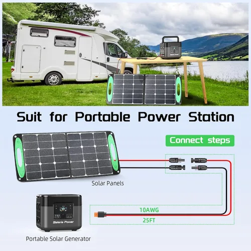Vista 2 de Bateria Power Cable de conector XT60i de 10 AWG, calibre 10, 25 pies, cable de extensión solar a XT60i para panel solar plegable de RV, estación