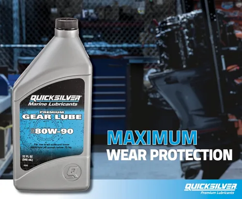 Vista 3 de Lubricante para marchas premium Quicksilver 58Q01 80W-90 - 32 onzas