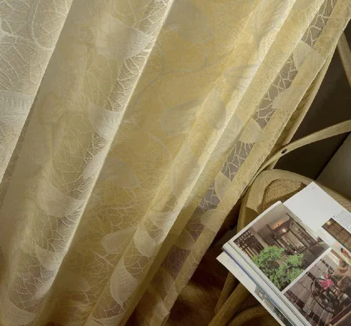 Vista 3 de Modern European Style Solid Jacquard Sheer Curtains Rod Pocket Home Decoration Tulle Fabric for Living Dining Room Bedroom Balcony(1 Panel, W 52 x L