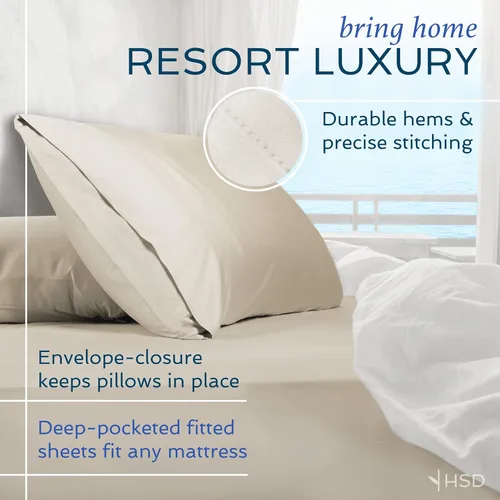 Vista 4 de Hotel Sheets Direct - Juego de sábanas 100% viscosa derivada de bambú tamaño individual - sábanas refrescantes con 1 funda de almohada