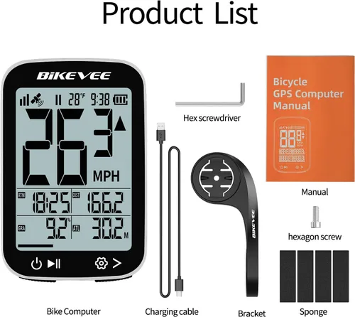 Vista 9 de Velocímetro de Bicicleta GPS Ordenador de Ciclismo Inalámbrico – Inicio/Parada Automática, Retroiluminación Automática, Odómetro de Bicicleta