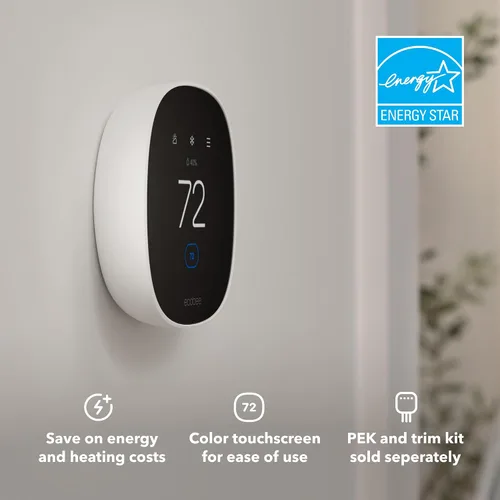 Vista 3 de ecobee Termostato inteligente esencial: termostato WiFi, certificado Energy