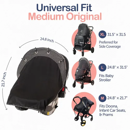 Vista 7 de Parasol para carriolas y asientos de coche, parasol universal ajustable, FPS 30, transparente, tu bebé verá el mundo y estará protegido, de IntiMom