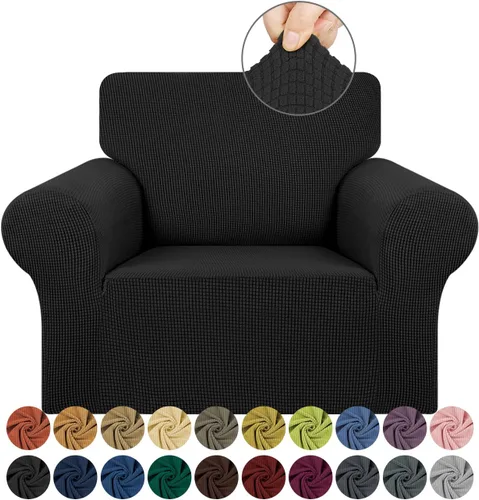 Vista 31 de KEKUOU - Funda elástica para sofá de 3 plazas (de 79 a 94 pulgadas), protector de muebles de 3 asientos con parte inferior elástica para niños