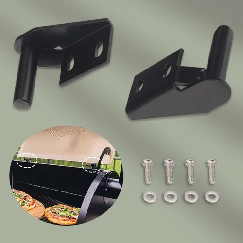 Vista 6 de Kit de bisagra de tapa 1 x lado izquierdo y 1 x bisagra lateral derecha compatible con muchos modelos de parrillas Traeg-er bisagras, para el kit