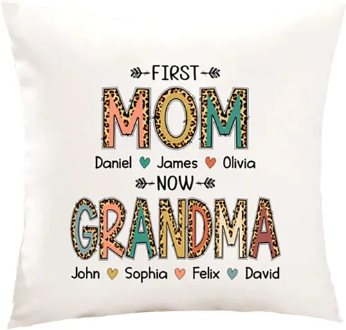 Vista 8 de Mimi - Almohada personalizada para abuela, diseño de flores y flores, regalo para abuela, mamá de hija, nietos, día de la madre, cumpleaños
